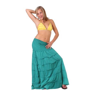 Long ethnic maxi skirt Hawa Turquoise | UNI