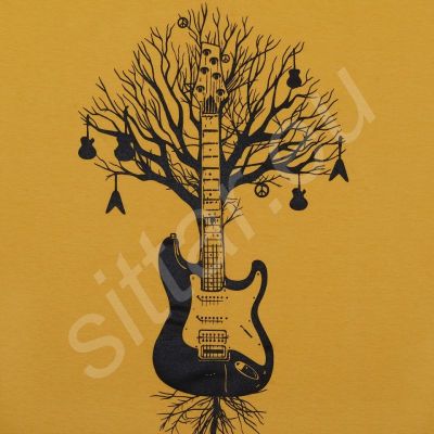 Cotton t-shirt with print Guitar Tree | M, L, XL