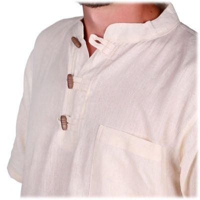Kurta Pendek Putih - men's shirt with short sleeves Nepal
