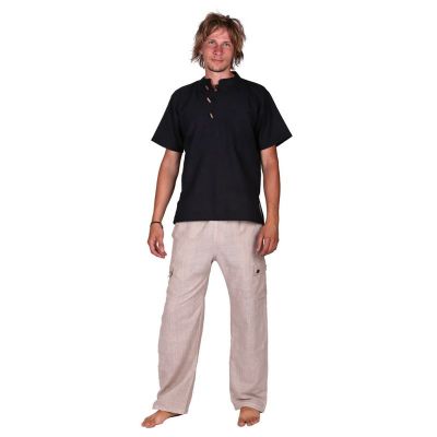 Kurta Pendek Hitam - men's shirt with short sleeves | S, M, L, XL, XXL, XXXL