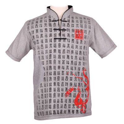 Oriental t-shirt Emperor Pinyin Grey | M, L, XL