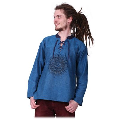 Kurta Matahari Pirus - men's long-sleeved shirt Nepal