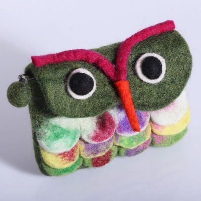 Little felt purse Owl | pink