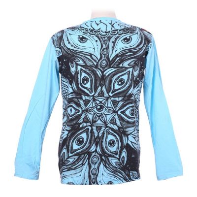 Mirror T-shirt with long sleeves - Eye Mandala Turquoise