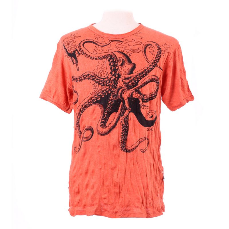 Men's t-shirt Sure Octopus Attack Orange