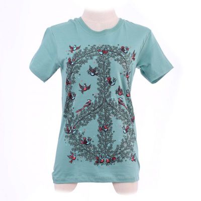Women's t-shirt Hippie Birds Green | XS