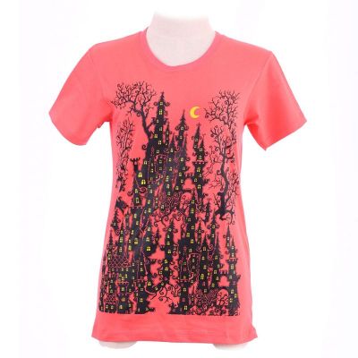 Women's t-shirt Haunted Castle Pink | XS