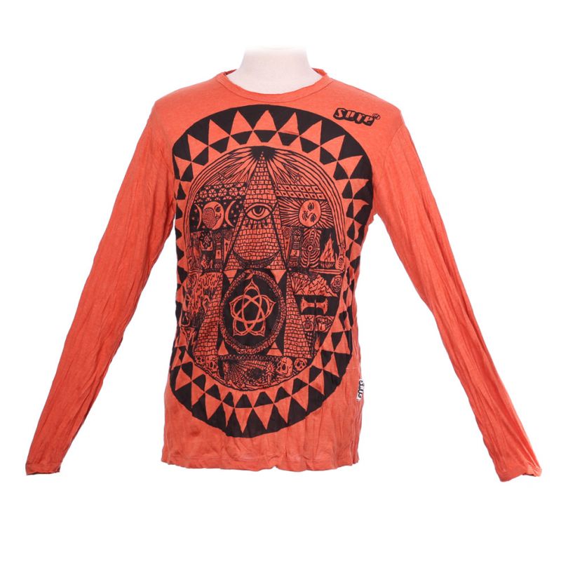 Men's t-shirt Sure with long sleeves - Pyramid Orange